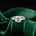 1.90CTW Cushion Solstice Lab Grown Diamond Three Stone Ring