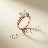 2.40CTW Round Cut Vintage Cathedral Lab Grown Diamond Ring For Women Rose Gold