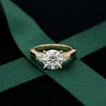 2.40CTW Round Cut Vintage Cathedral Lab Grown Diamond Ring For Women Gold