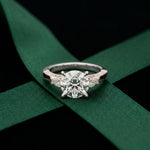 2.40CTW Round Cut Vintage Cathedral Lab Grown Diamond Ring For Women White