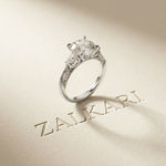 2.40CTW Round Cut Vintage Cathedral Lab Grown Diamond Ring For Women White