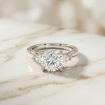 2.40CTW Round Cut Vintage Cathedral Lab Grown Diamond Ring For Women White
