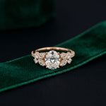 1.45CTW Oval Cut Floral Vine Lab Grown Diamond Engagement Ring For Women Rose Gold
