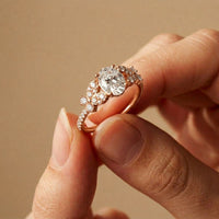 1.45CTW Oval Cut Floral Vine Lab Grown Diamond Engagement Ring For Women Rose Gold