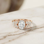 1.45CTW Oval Cut Floral Vine Lab Grown Diamond Engagement Ring For Women Rose Gold