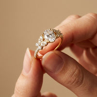 1.45CTW Oval Cut Floral Vine Lab Grown Diamond Engagement Ring For Women Gold