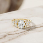 1.45CTW Oval Cut Floral Vine Lab Grown Diamond Engagement Ring For Women Gold