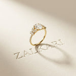 1.45CTW Oval Cut Floral Vine Lab Grown Diamond Engagement Ring For Women Gold