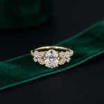 1.45CTW Oval Cut Floral Vine Lab Grown Diamond Engagement Ring For Women Gold