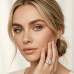 1.45CTW Oval Cut Floral Vine Lab Grown Diamond Engagement Ring For Women White