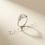 1.45CTW Oval Cut Floral Vine Lab Grown Diamond Engagement Ring For Women White
