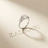 1.45CTW Oval Cut Floral Vine Lab Grown Diamond Engagement Ring For Women White