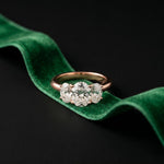 1.80CTW Oval Cut Three Stone Lab Grown Diamond Engagement Ring For Women Rose Gold