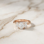 1.80CTW Oval Cut Three Stone Lab Grown Diamond Engagement Ring For Women Rose Gold