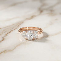 1.80CTW Oval Cut Three Stone Lab Grown Diamond Engagement Ring For Women Rose Gold