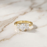 1.80CTW Oval Cut Three Stone Lab Grown Diamond Engagement Ring For Women Gold