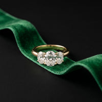 1.80CTW Oval Cut Three Stone Lab Grown Diamond Engagement Ring For Women Gold