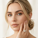 1.80CTW Oval Cut Three Stone Lab Grown Diamond Engagement Ring For Women Gold