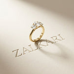 1.80CTW Oval Cut Three Stone Lab Grown Diamond Engagement Ring For Women Gold