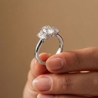1.80CTW Oval Cut Three Stone Lab Grown Diamond Engagement Ring For Women White