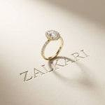 1.45CTW Oval Cut Classic Halo Lab Grown Diamond Engagement Ring For Women Gold