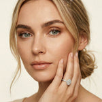 1.45CTW Oval Cut Classic Halo Lab Grown Diamond Engagement Ring For Women White