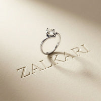 0.10CTW Oval Cut Chevron Solitaire Lab Grown Diamond  Ring For Women White