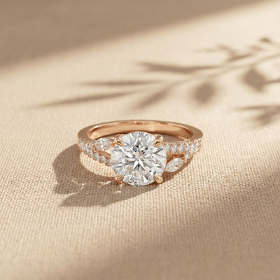 2.30CTW Round Cut Nature Inspired Lab Grown Diamond Engagement Ring For Women
