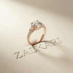 2.30CTW Round Cut Nature Inspired Lab Grown Diamond Engagement Ring For Women Rose Gold