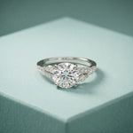 2.30CTW Round Cut Nature Inspired Lab Grown Diamond Engagement Ring For Women White