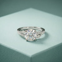 2.30CTW Round Cut Nature Inspired Lab Grown Diamond Engagement Ring For Women White