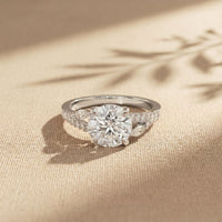2.30CTW Round Cut Nature Inspired Lab Grown Diamond Engagement Ring For Women White