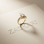2.35CTW Pear Cut Floral Accent Lab Grown Diamond Engagement Ring For Women Gold
