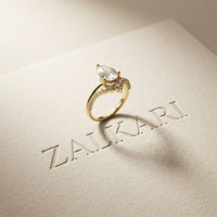 2.35CTW Pear Cut Floral Accent Lab Grown Diamond Engagement Ring For Women Gold
