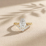2.35CTW Pear Cut Floral Accent Lab Grown Diamond Engagement Ring For Women Gold