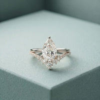 2.35CTW Pear Cut Floral Accent Lab Grown Diamond Engagement Ring For Women White 