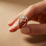 1.80CTW Round Cut Ornate Star Halo Lab Grown Diamond Engagement Ring For Women Rose Gold