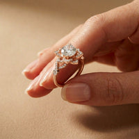 1.80CTW Round Cut Ornate Star Halo Lab Grown Diamond Engagement Ring For Women Rose Gold