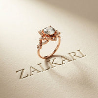1.80CTW Round Cut Ornate Star Halo Lab Grown Diamond Engagement Ring For Women Rose Gold