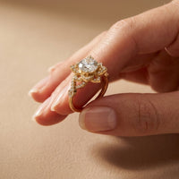 1.80CTW Round Cut Ornate Star Halo Lab Grown Diamond Engagement Ring For Women Gold