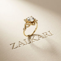 1.80CTW Round Cut Ornate Star Halo Lab Grown Diamond Engagement Ring For Women Gold