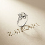 1.80CTW Round Cut Ornate Star Halo Lab Grown Diamond Engagement Ring For Women White