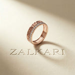 0.55CTW Round Cut Vintage Scroll Pavé Lab Grown Diamond Wedding Band For Women Rose Gold