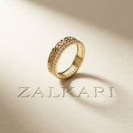 0.55CTW Round Cut Vintage Scroll Pavé Lab Grown Diamond Wedding Band For Women Gold