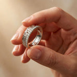 0.55CTW Round Cut Vintage Scroll Pavé Lab Grown Diamond Wedding Band For Women White