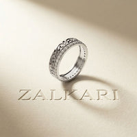 0.55CTW Round Cut Vintage Scroll Pavé Lab Grown Diamond Wedding Band For Women White