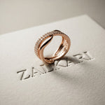 0.10CTW Round Cut Modern Twist Lab Grown Diamond Wedding Band For Women Rose Gold