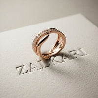 0.10CTW Round Cut Modern Twist Lab Grown Diamond Wedding Band For Women Rose Gold