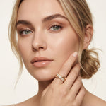 0.10CTW Round Cut Modern Twist Lab Grown Diamond Wedding Band For Women Gold