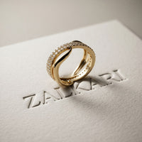 0.10CTW Round Cut Modern Twist Lab Grown Diamond Wedding Band For Women Gold